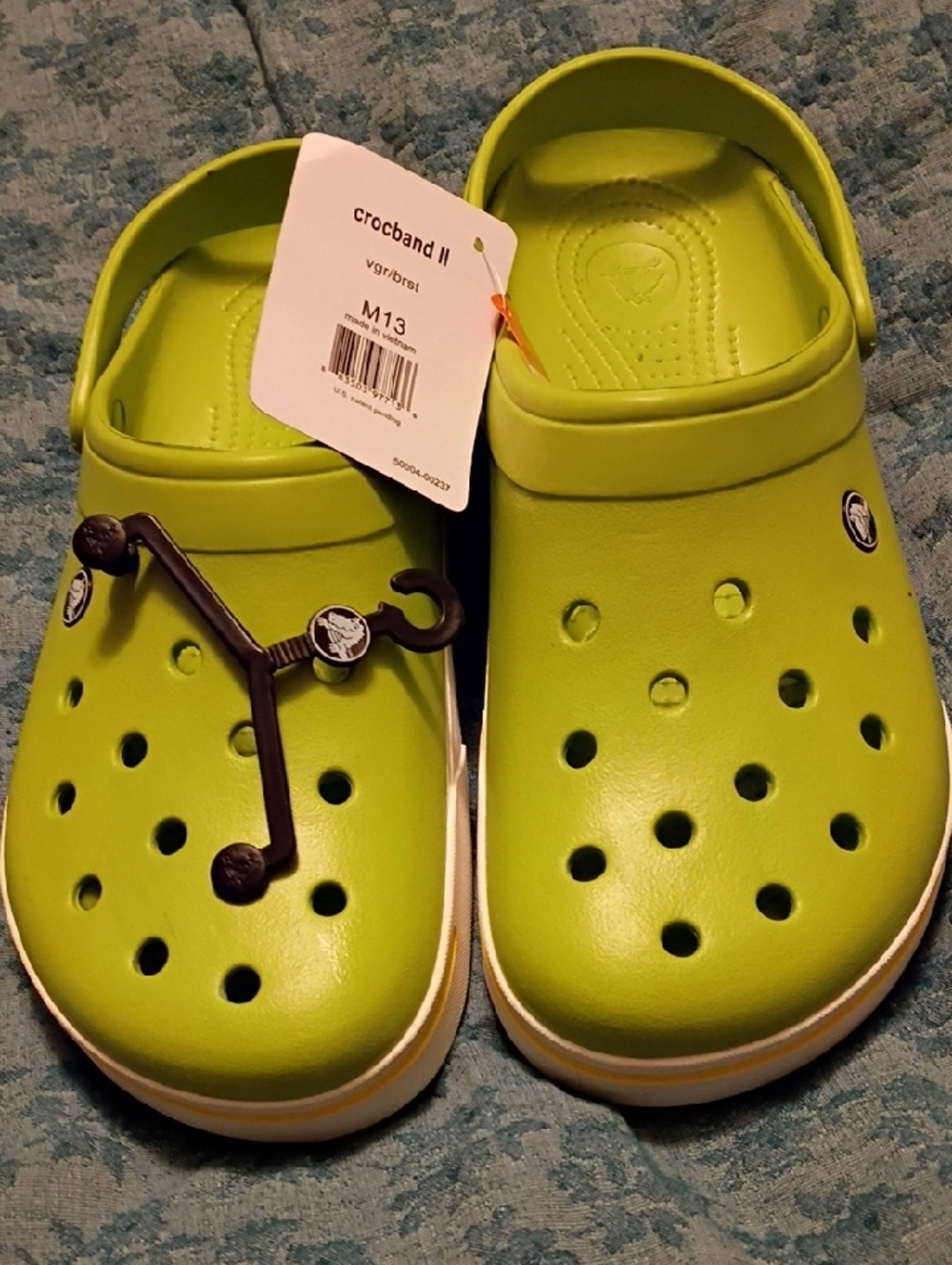 CROCS Mens 13 Crocband II Clogs in Bright Lime Relaxed Fit***Lime Green. :))**